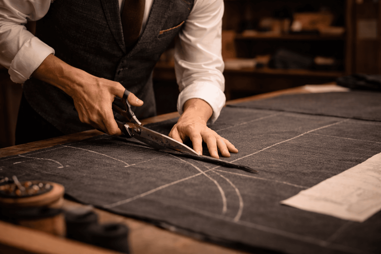 Tailor cutting fabric — the craft that matters